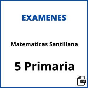 Evaluacion De Contenidos Matematicas 5 Primaria Santillana